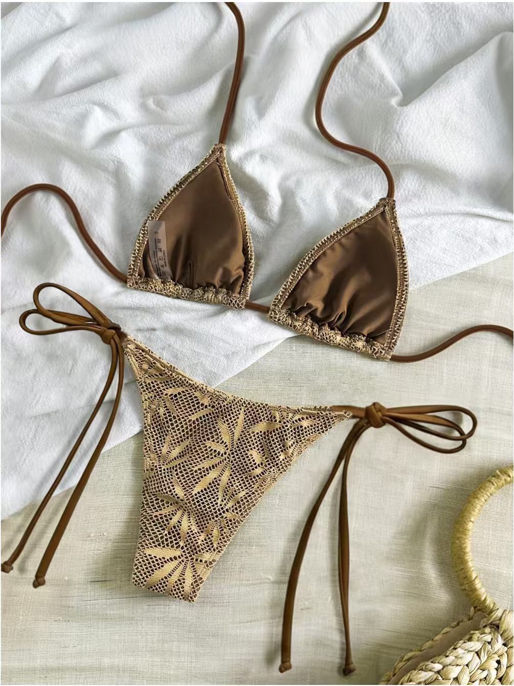 Dames bikini set driedelige neckholder badpak voor het strand_voghion.com