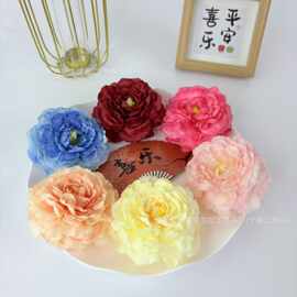 仿真花锦鲤花头手工花朵配件婚庆家居户外摄影道具婚礼堂假花批发