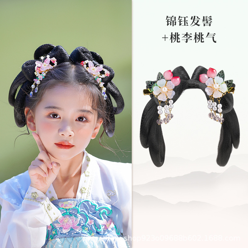 진유 헤어 롤빵 복숭아 매화 가스 헤어 액세서리 한 쌍