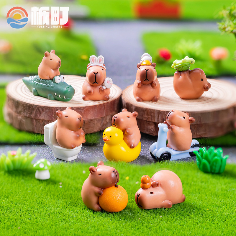 Creative and Cute Capybara Figurine Resin Crafts Gardening Landscape Decoration Micro Landscape Small Ornaments