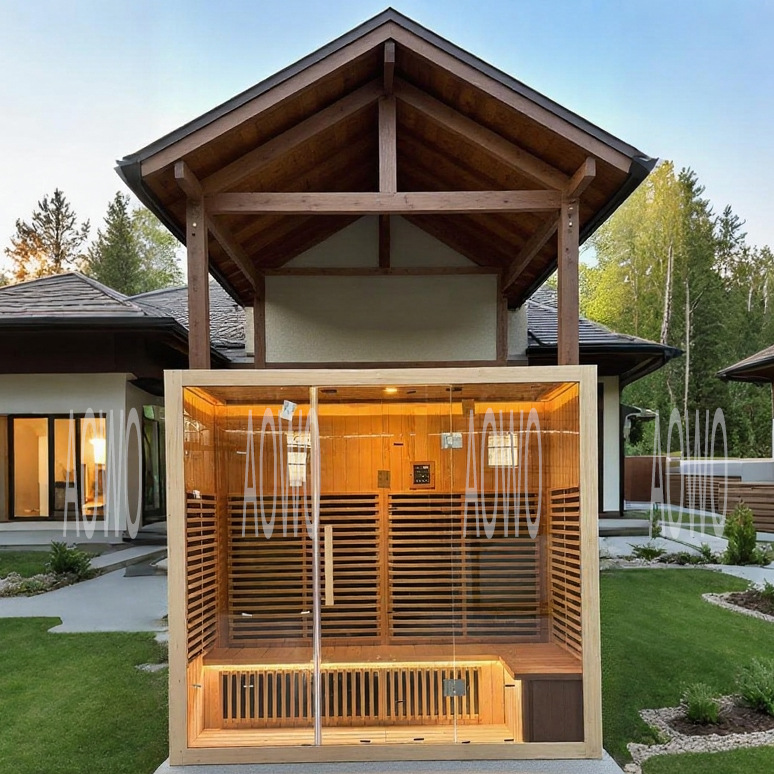 Sala de vapor de sudor sauna de roca seca evaporación de sudor roca volcánica sauna húmeda sala de belleza casa calefacción sala de ondas de luz