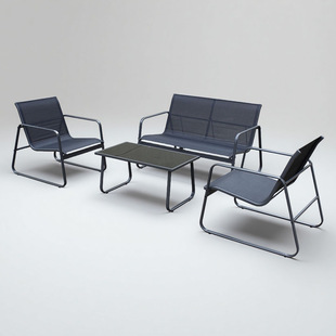Outdoor Courtyard Leisure Sofa Set Wrought Iron 4-Piece Set Terrace Hotel Coffee Shop Leisure Sofa