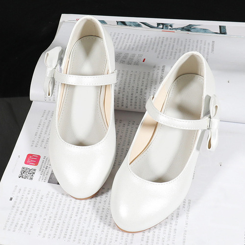 Children's High Heels Girls' Princess Single Shoes Formal Shoes Performance Shoes Kids Crystal Shoes Little Girls  New Arrival