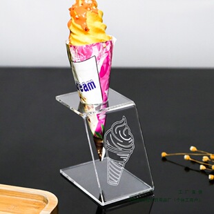 Acrylic Hot Milk Ice Cream Display Stand Cone Stand Egg Cone Crispy Cone Model Integrated Ice Cream Display Stand Cat