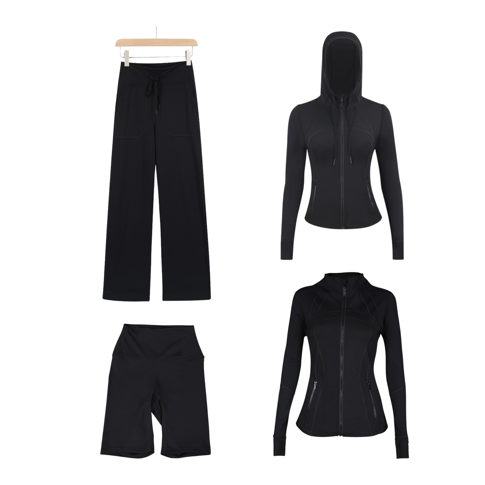 Women's Clothing Women's Slim Fit Sports Jacket Hooded Jacket Straight Leg Pants Five Piece Set Sportswear For Formal & Casual_ecoleips.com