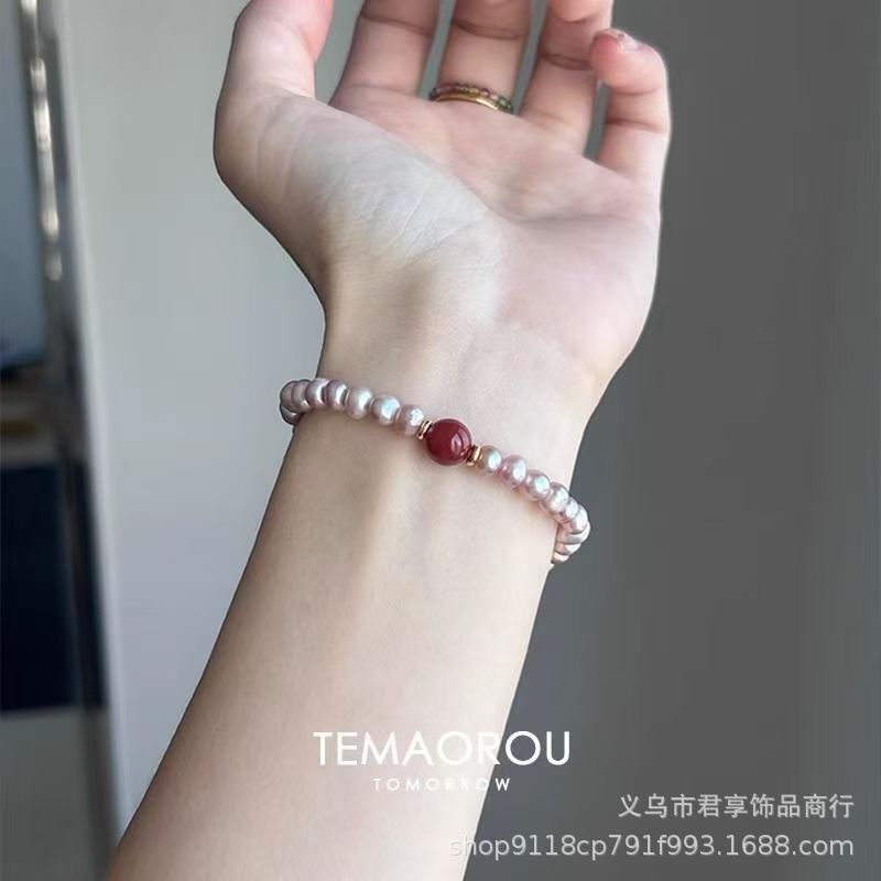 新中式宫廷极光淡水珍珠手链女款轻奢高级感串珠转运珠手饰温柔|undefined