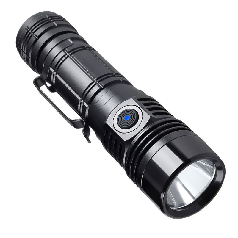 Nuevo transfronterizo personalizado 21700 linterna en un compartimento T40 linterna de luz fuerte enfoque fijo inundación al aire libre carga clip