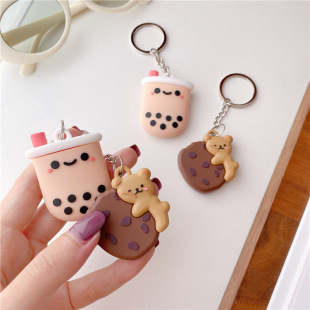 High Quality Fun Milk Tea Biscuits Apple airtag Protective Case Anti-loss Locator airtags Soft Case Suitable