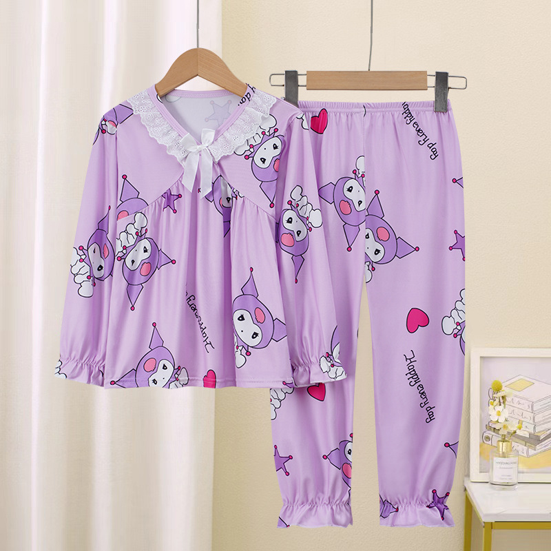 Primavera y otoño pijamas infantiles manga larga princesa de dibujos animados para niños pequeños bebés adultos aire acondicionado conjunto de ropa para el hogar