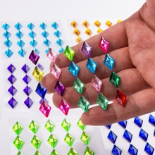 亚马逊9*15MM20颗菱形宝石贴纸 亚克力钻贴手工儿童DIY水钻贴纸