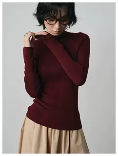 秋冬高品质半高领羊毛针织衫女装打底衫内搭女装