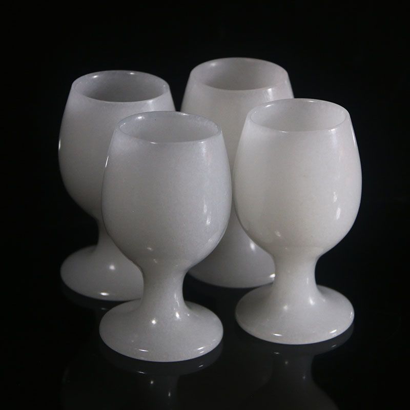 热卖爆款正宗替换后白玉高脚红酒杯葡萄酒玉杯玉石酒杯摆件玉酒杯