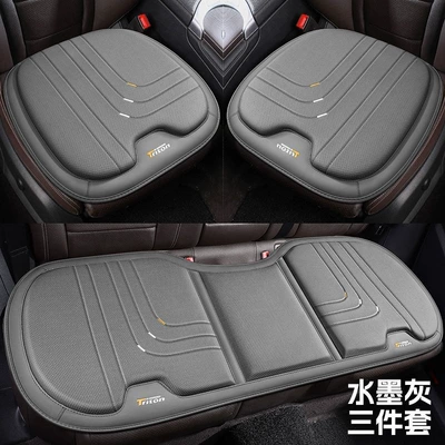 Seat cushion, seat cover – seat cushion, breathable leather, ventilated - ink-gray-three-piece-car-set-universal