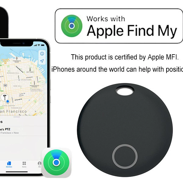 Findmy — это глобальное устройство для защиты от потерь, локатор, Bluetooth-трекер, сигнализация, глобальное позиционирование, совместимое с Apple iOS.