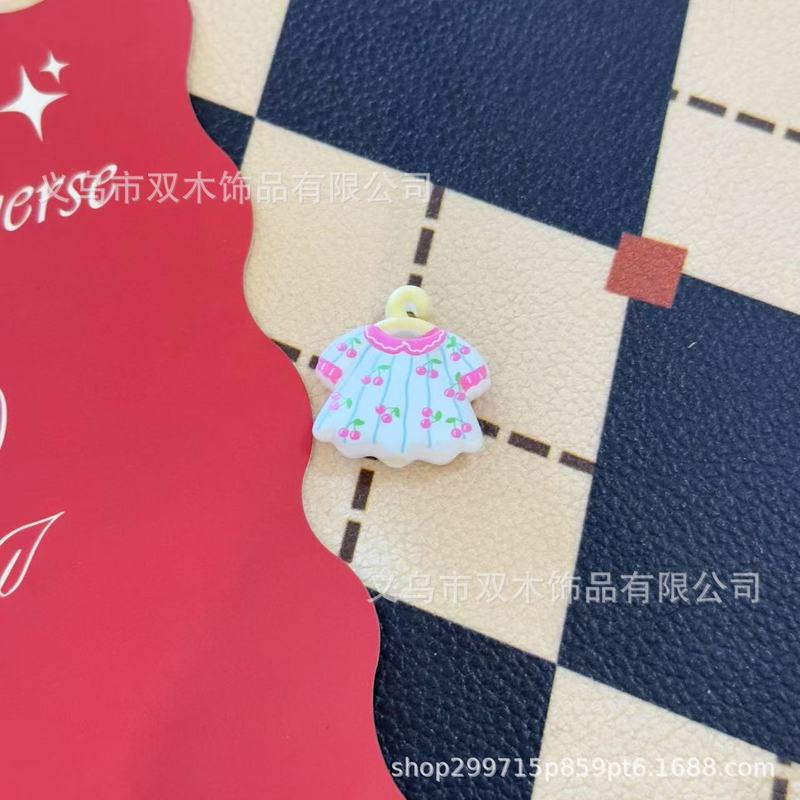 26*28mm印花水果小花连衣裙衣架串珠 diy手链手机链包挂车挂配件|undefined