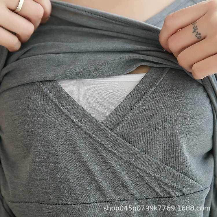 2022新型の大きいサイズの妊婦のスカートの哺乳のワンピースは外出して肩の半袖の大きいサイズの長いスカートを挿します。|undefined