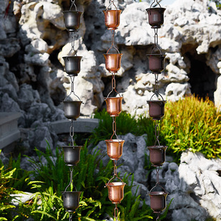 Courtyard Rain Chain Chinese Japanese Temple Drainage Chain Rain Bell Aluminum Alloy Copper Water Guide Chain Villa Rainwater Chain