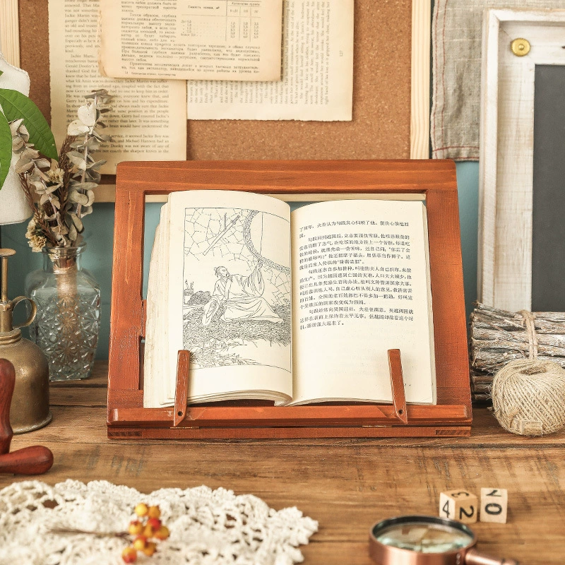 Деревянная складывающаяся книга для чтения для взрослых, полка для школьников, регулирующаяся трубка