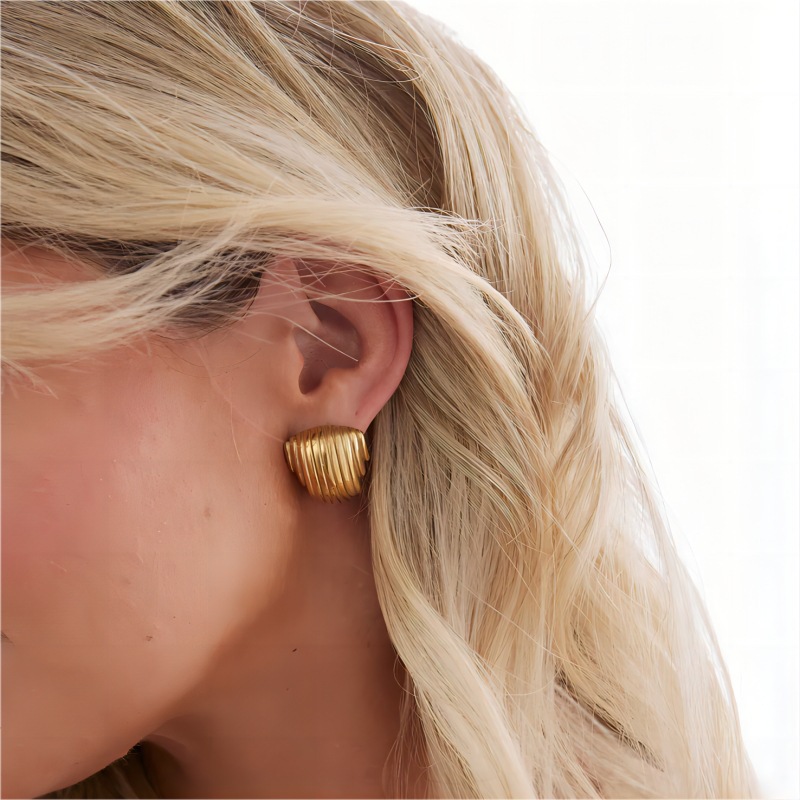 Geometric small design earrings stainless steel