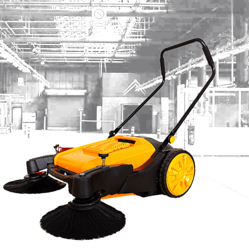 Hand push sweeper unpowered garden property farm road cleaning sweeper factory workshop sweeper