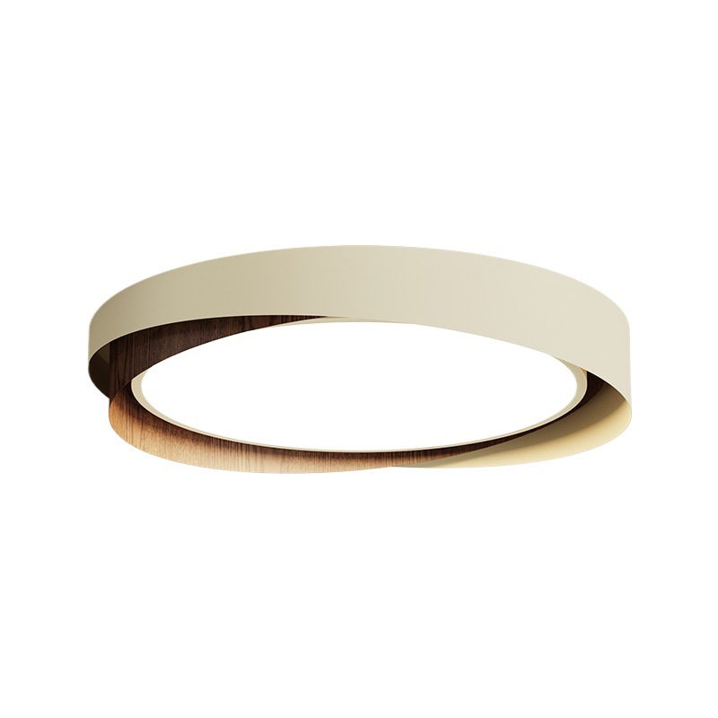 Estilo japonés, lámpara de dormitorio de viento silencioso, lámpara de techo de protección ocular de color nogal, sala de estudio, dormitorio principal, lámpara de sensación avanzada de estilo antiguo medio