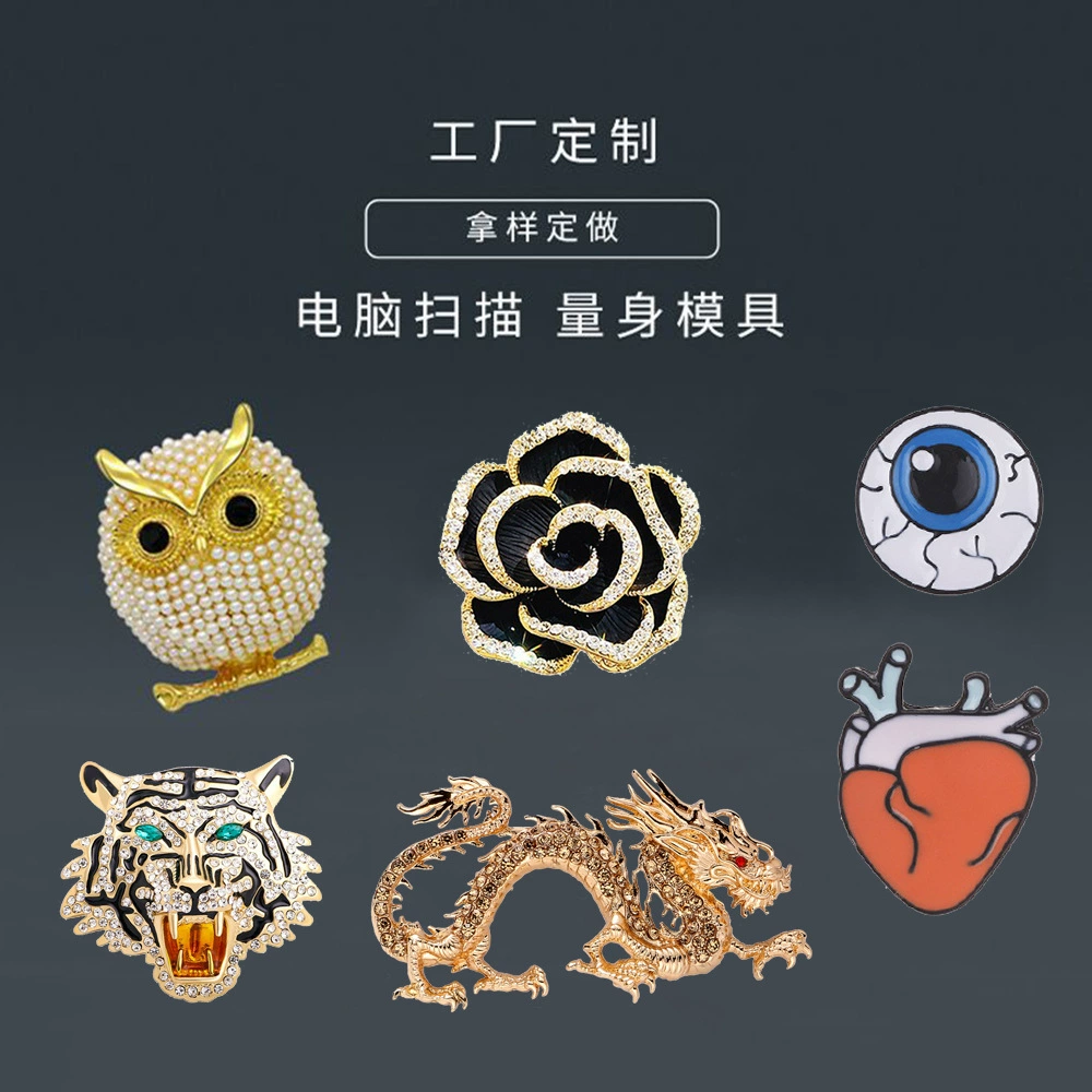 Брошь на заказ Частный образец на заказ семимерный пятиэлементный корсаж аксессуары для одежды OEM