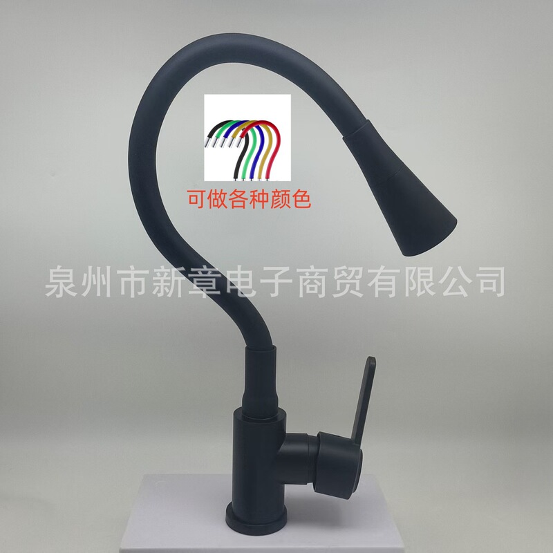 Foreign Trade Stainless Steel Black Kitchen Faucet Household Universal Rotating Sink Sink Hot and Cold Faucet Foreign Trade Stainless Steel Black Kitchen Faucet Household Universal Rotating Sink Sink Hot and Cold Faucet