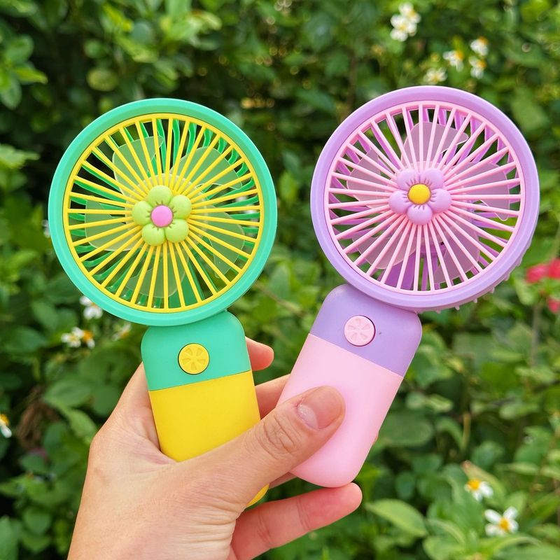 人気のハンドヘルドファンフルーツフラワー漫画 USB ハンドヘルド小型ファンポータブル屋外サイレントデスクトップ小型ファン|undefined