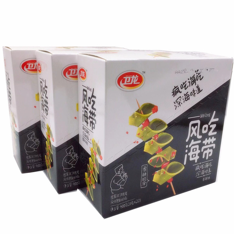 Weilong] Konjac Shuang (15G+3G)*20 Packs Boxed Vegetarian Tripe Style Seaweed Spicy Snacks Wholesale