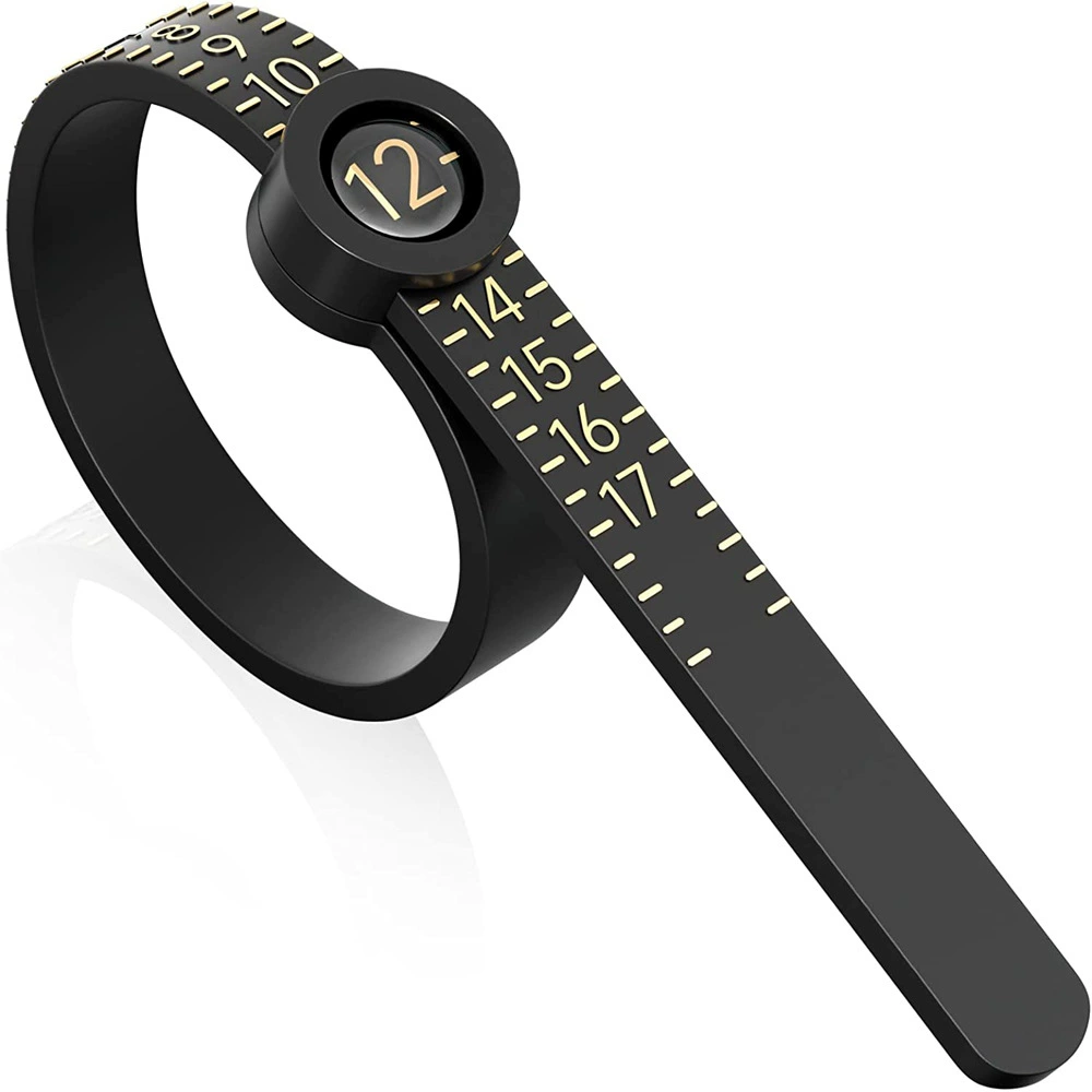 1-17 Кольцо красоты линейка с увеличительным стеклом черный белый измерительное кольцо Ring sizer measuring