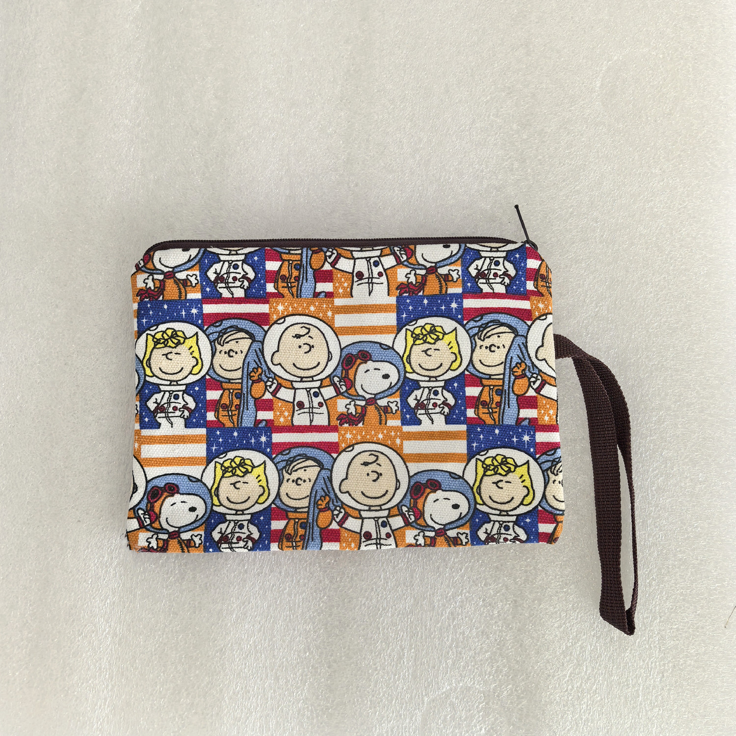 Lona gruesa de dibujos animados Snoopy lindo mano Correa muñeca cremallera teléfono móvil cambio clave bolsa cosméticos lápiz caso