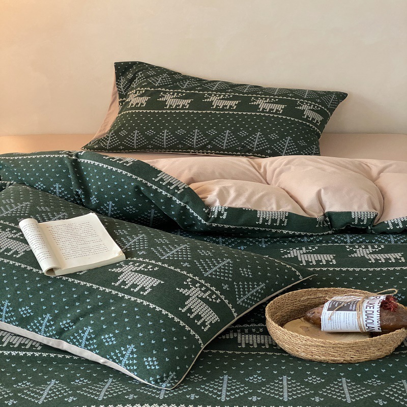 Set copripiumino in cotone jacquard stile nordico minimalista_voghion.com