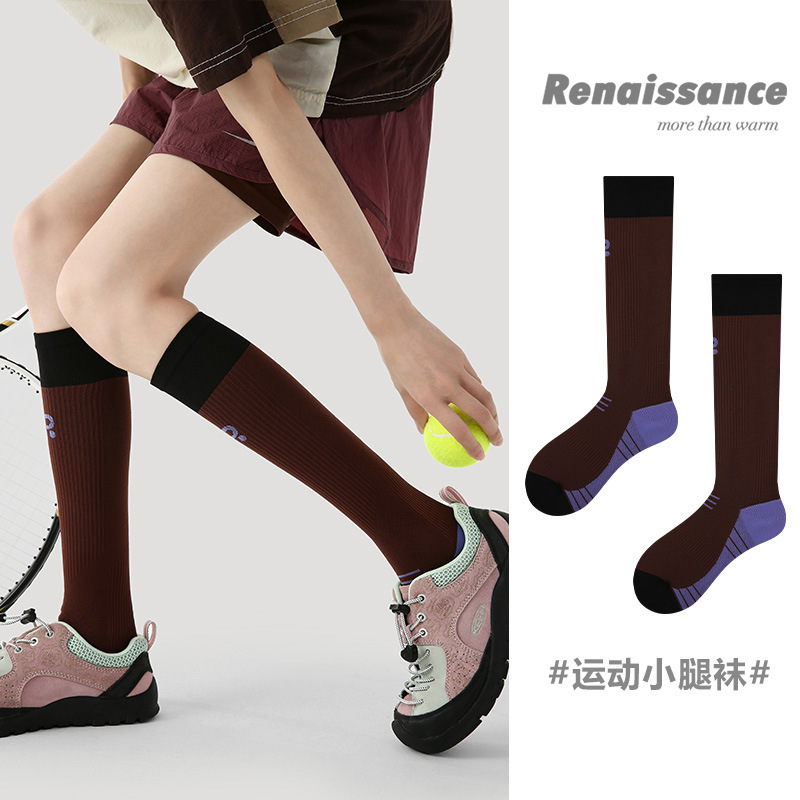 Renaissance压力小腿袜袜子女健身跑步跳绳肌能压缩袜户外骑行|undefined