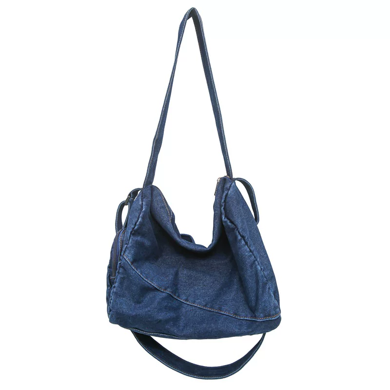 Denim one-shoulder bag, Japanese shopping bag, travel bag for leisure, cloth bag