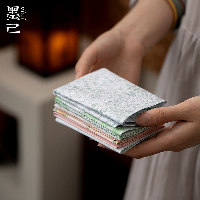 Japanese-Style Cotton and Linen Absorbent Tea Towel Tea Cloth Tea Cloth Tea Ceremony Accessories Chinese-Style Household Retro Tablecloth Square Tea Towel