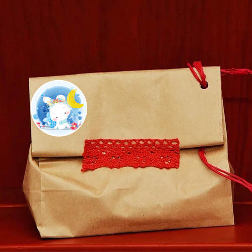 Round cartoon decorative label cute hand-painted animal sticker simple ins internet celebrity sealing sticker 500 stickers/roll