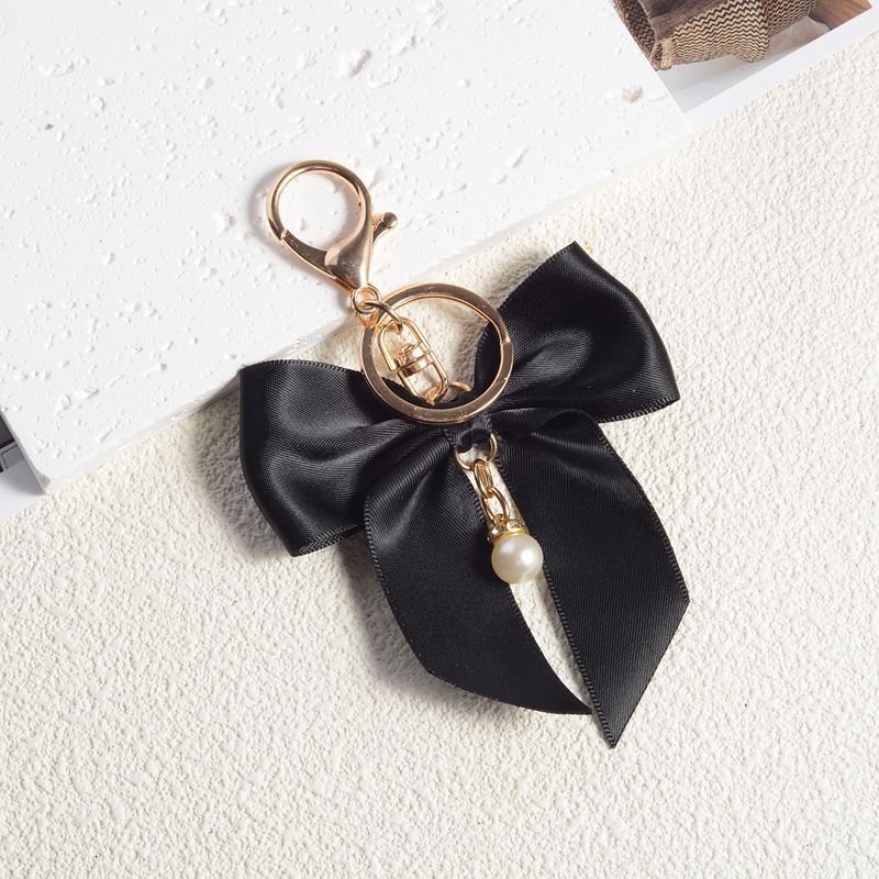 Ins Stil Nette Seide Band Tuch Schmetterling Schlüsselbund Rucksack Anhänger Moto Auto Schlüsselring Farbe Perle für Frau Schlüssel Ring Kette Geschenk – Detail 10
