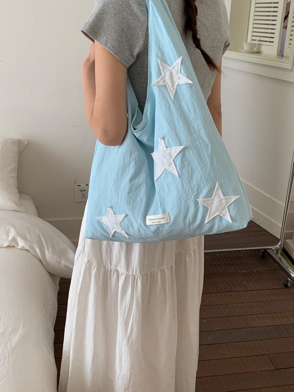 Bolsas coreanas de nicho nuevo chaleco de estrellas de nylon simple bolsas de compras bolsas de gran capacidad bolsas portátiles de mujer