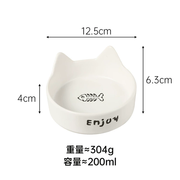 [猫耳白色鱼骨单碗]