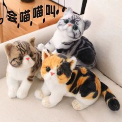 子猫猫人形ぬいぐるみ人形ガーフィールド猫女の子子供が誕生日プレゼントをなだめる