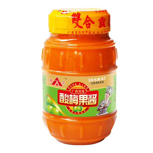 Guangxi Shuanghe Sour Plum Jam 900g Bottle Family Pack Hechi BBQ Sauce, Rice Noodle Wrap, Noodle Dip, Condiment