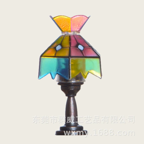 Французский винтажный глазурованный абажур миниатюрный мини-свет светодиодный лампа Doll House Декоративная лампа настольная лампа прикроватная лампа