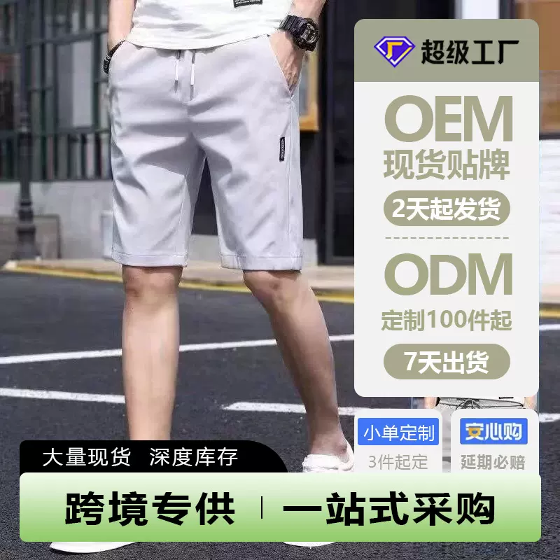 源头工厂外贸专供短裤男士夏季透气速干直筒裤子夏天休闲五分中裤