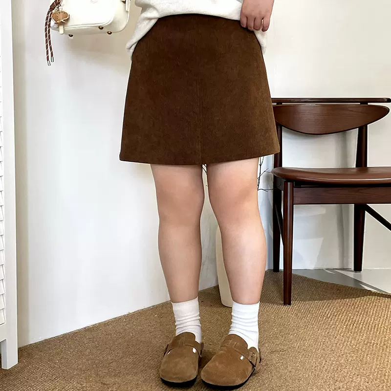大码休闲百搭半裙2025秋款胖mm直筒灯芯绒裙子女宽松半身裙NQ1120