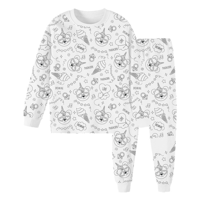 Pijamas de graffiti para niños de bricolaje transfronterizo, trajes pintables a mano para colorear, ropa para el hogar, pajama sets