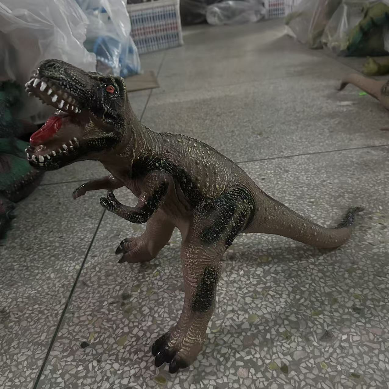Juguete de dinosaurio grande y realista de goma suave, modelo de animal con música y cuentos, para la educación temprana de niños y niñas, Tiranosaurio Rex