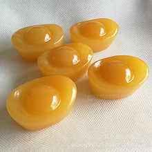 米黄玉元宝批发 玉石玉器 办公家具黄玉元宝小摆件厂家批发