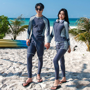 Source Factory Couple Vacation Swimwear Quick Dry Jellyfish Suit 2024 New Diving Suit Motor Boat Sunscreen Suit Swimwear