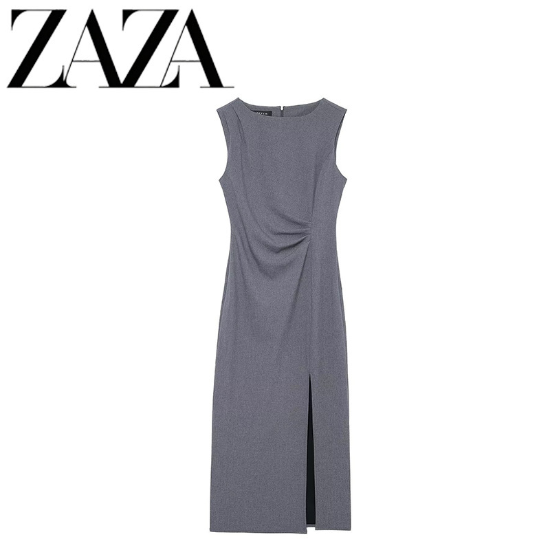 Zaza Self-Made European and American Style Wholesale Women's Clothing, Fashionable and Versatile, Elegant Cross-Border Slim-Fit Midi Dress Zaza Self-Made European and American Style Wholesale Women's Clothing, Fashionable and Versatile, Elegant Cross-Border Slim-Fit Midi Dress