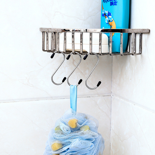 Pack of 4 S hooks, stainless steel hooks, kitchen storage hooks, coat and hat traceless hooks, portable solid hooks behind the door